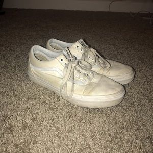 White Old School Vans